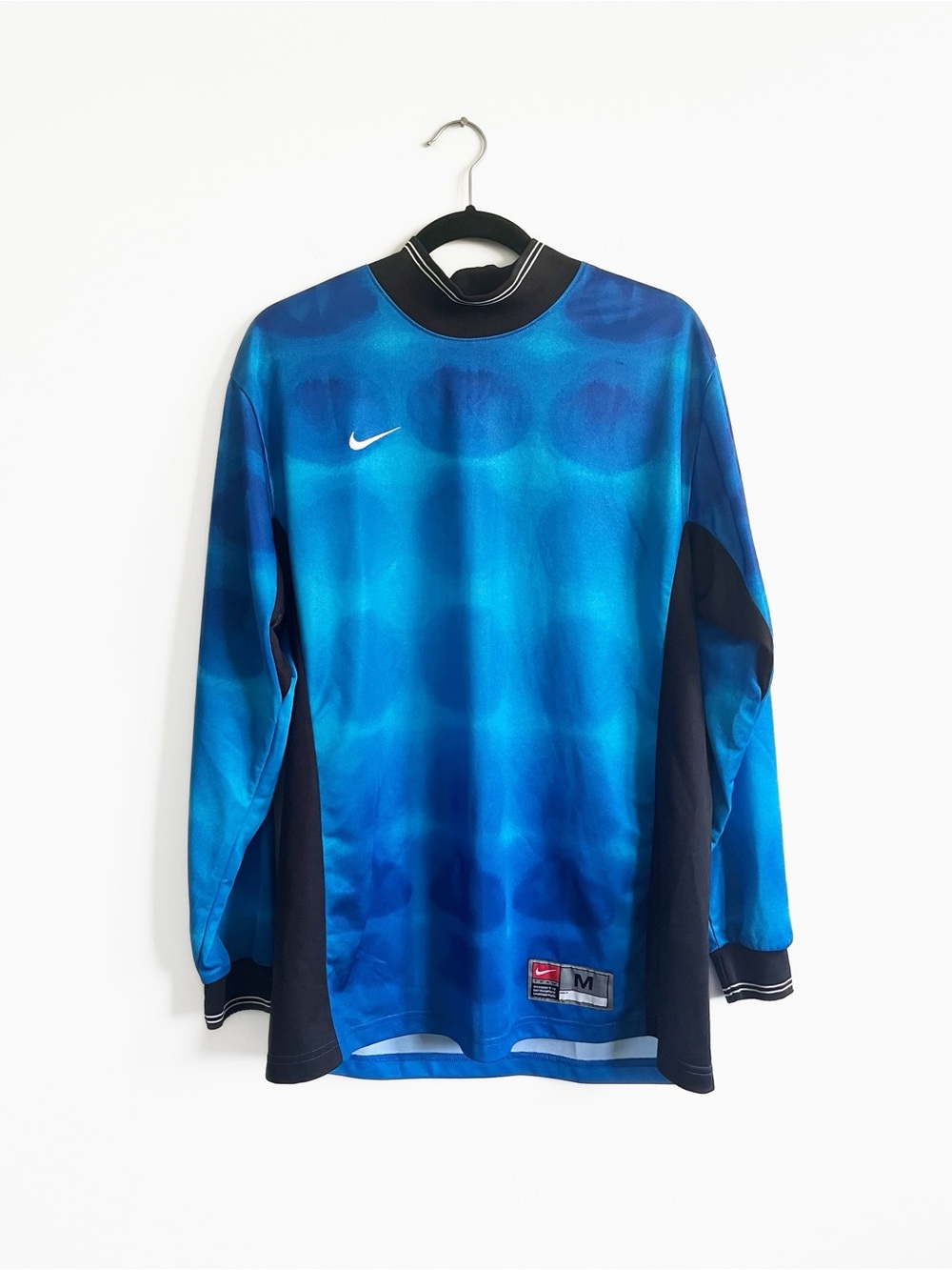 Nike Rare Vintage 90s Goalkeeper Jersey Blue Long Sleeve